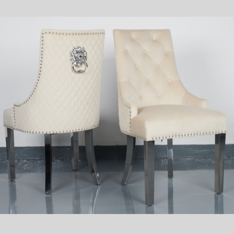 Ebern Designs Ariclia Luxurious and Exquisite Velvet Upholstered Side